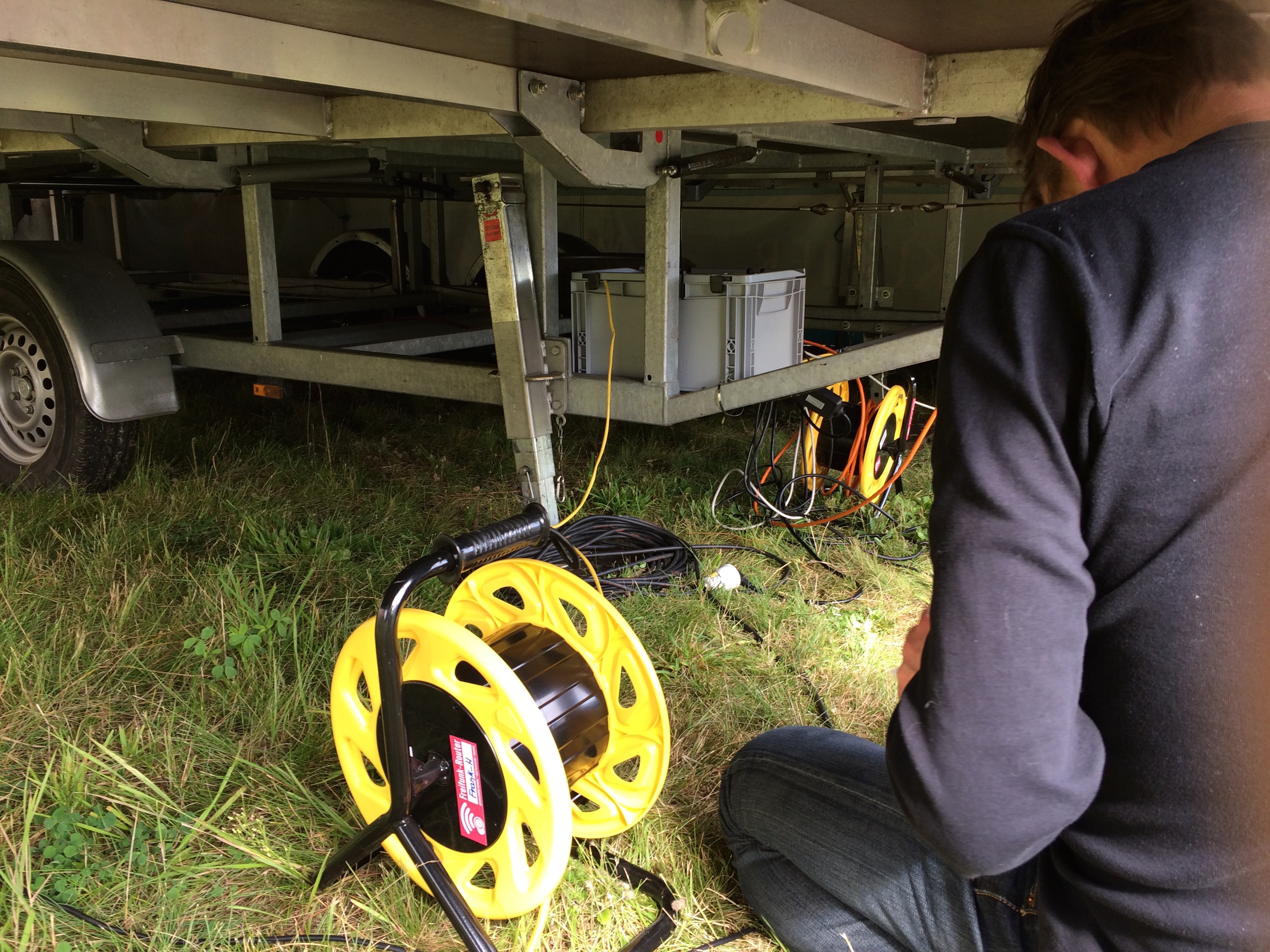 Verteilung unter der Bühne